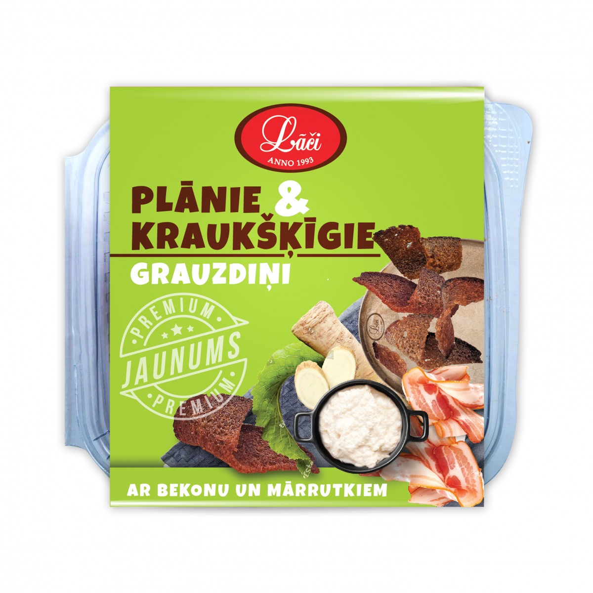 Хрупкави гренки с бекон и хрян Laci