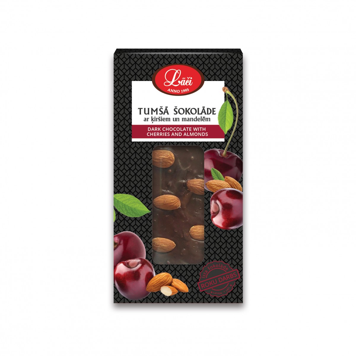 Тъмен шоколад с вишни и бадеми Laci