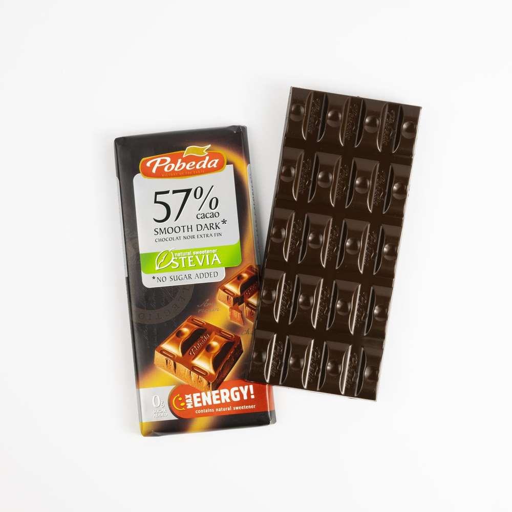 Шоколад тъмен без захар 57% какао Победа