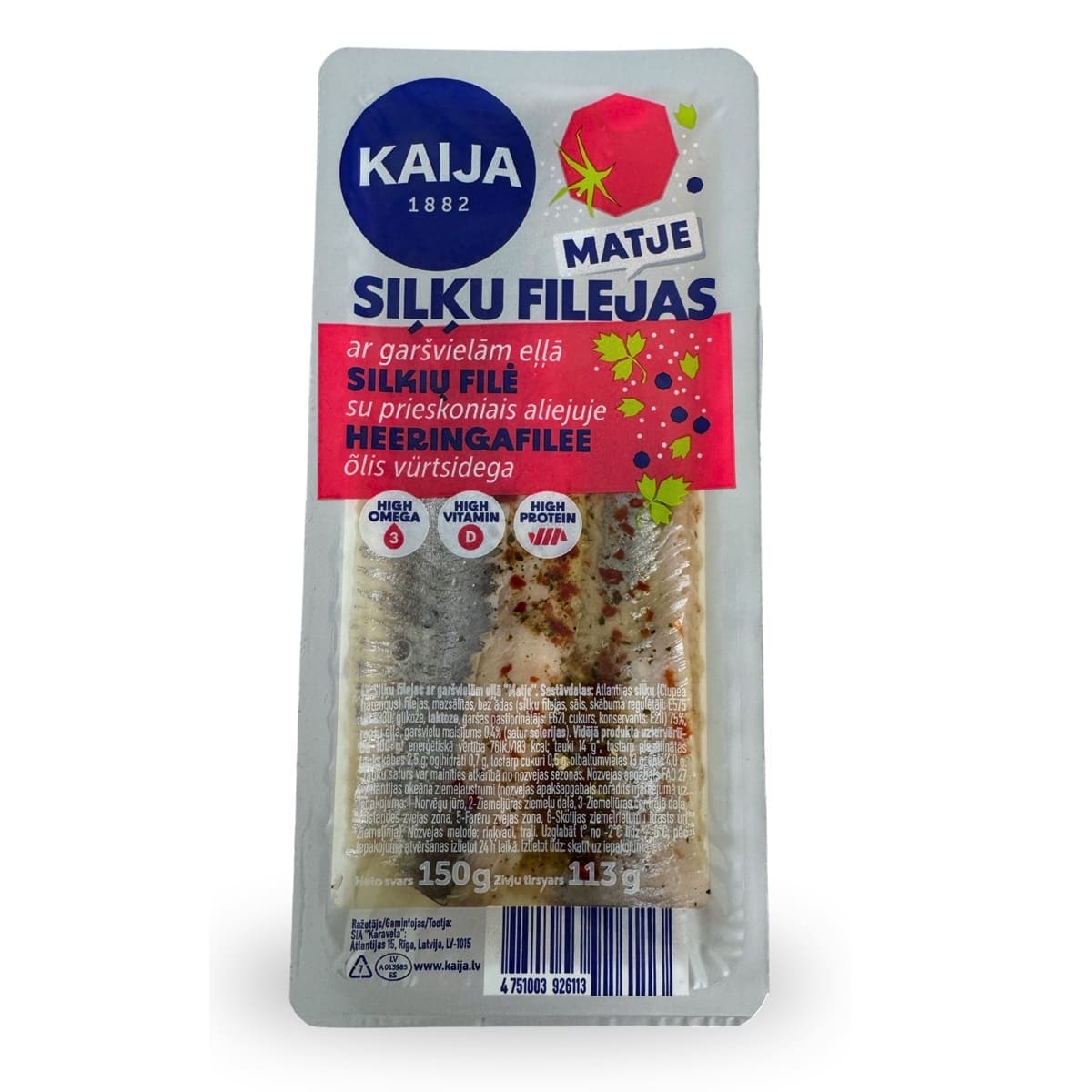 Филе от сельодка в олио с подправки Kaija