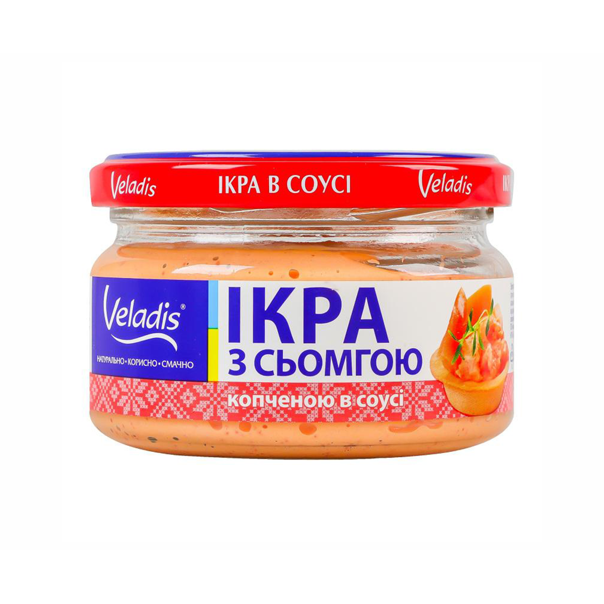 Крем за мазане с хайвер от атлантически видове риби с пушена сьомга VELADIS