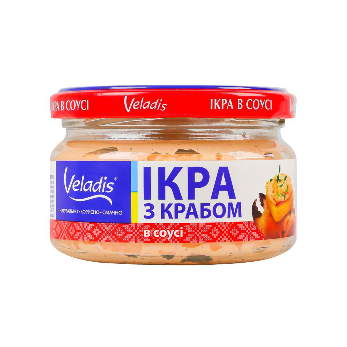 Крем за мазане с хайвер от атлантически видове риби с краб VELADIS