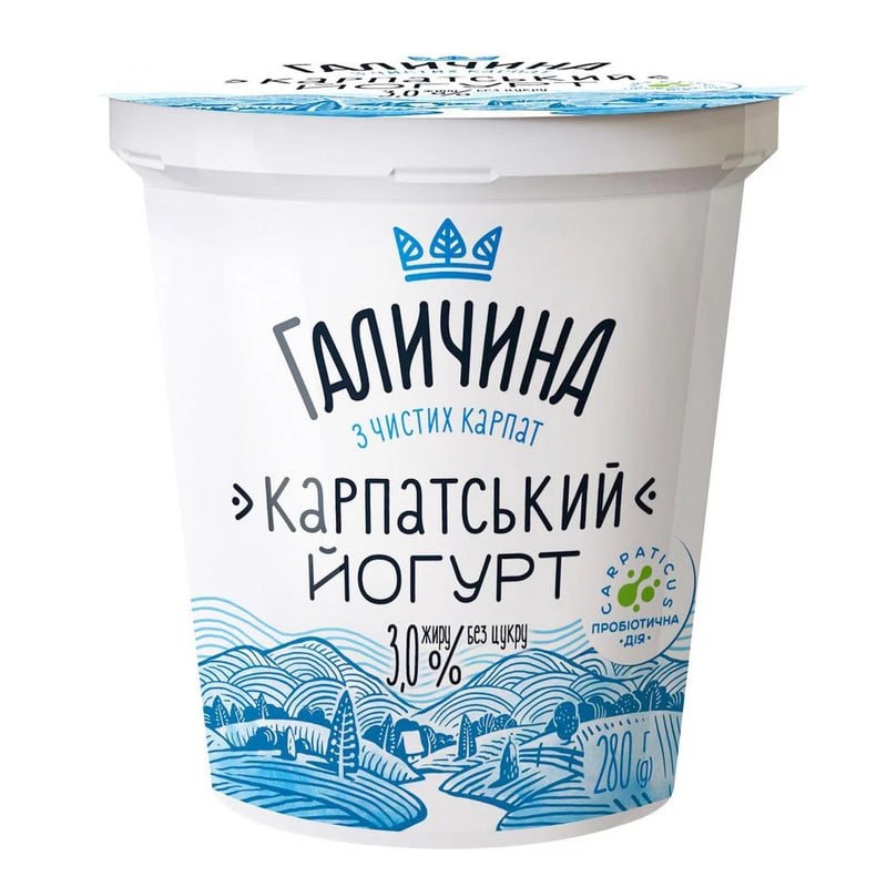 Йогурт Карпатськи без захар 3% Галичина