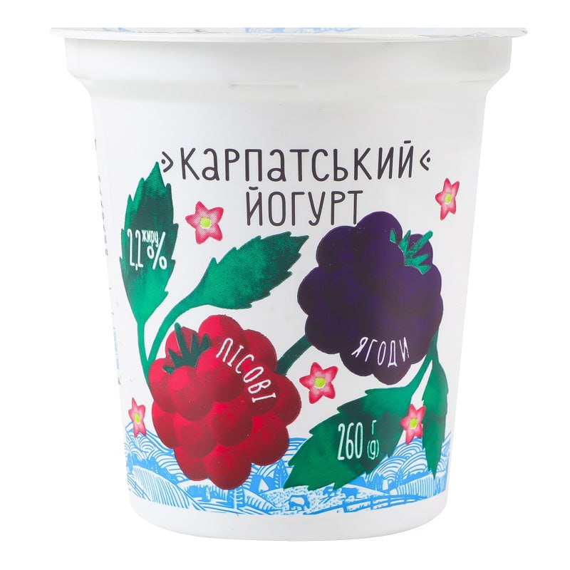 Йогурт Карпатськи горски плодове 2,2% Галичина