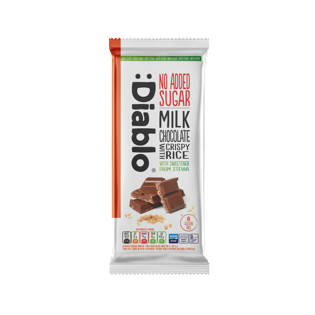 Млечен шоколад DIABLO с експандиран ориз