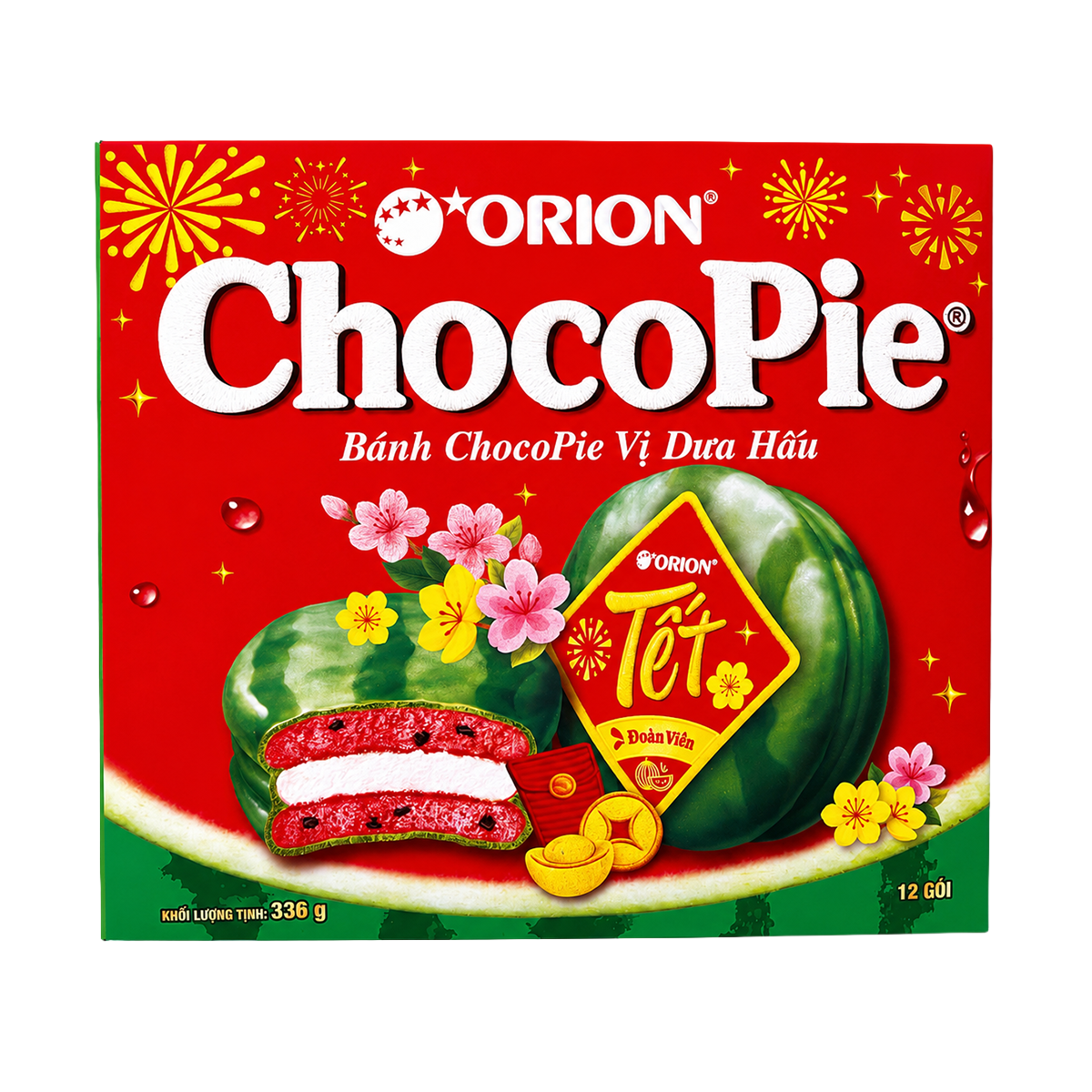 Сладкиш „ ORION CHOCOPIE с вкус на диня“