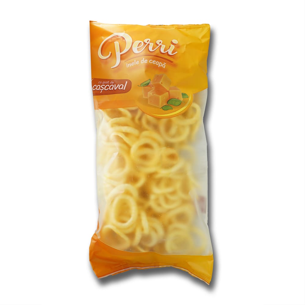 Снакс лучени кръгчета с вкус на кашкавал Perri